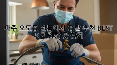 파주 오도동 원룸이사 용달 추천 BEST 5! 저렴한 곳 찾기 💯